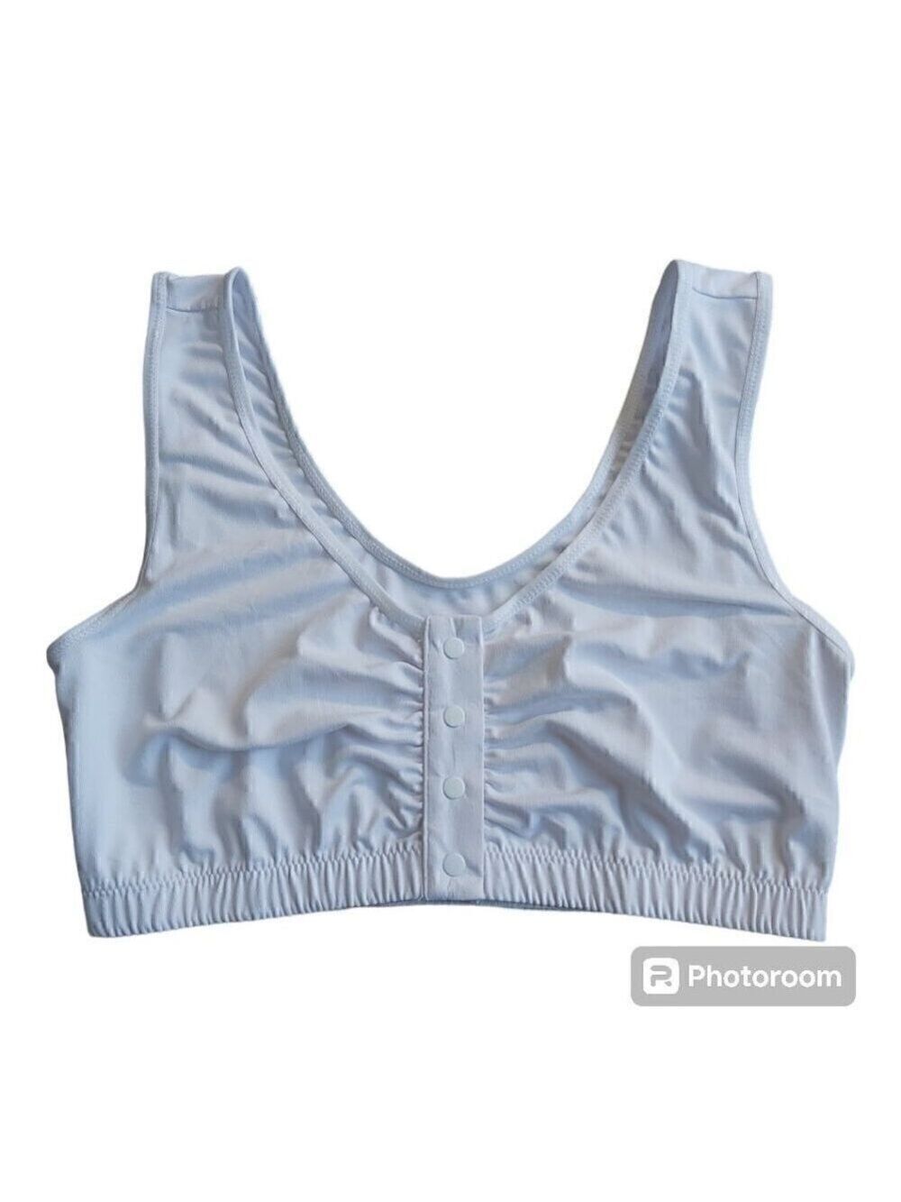 NWOT Silverts Women's White Adaptive Front Snap Closure Bra - Size Small